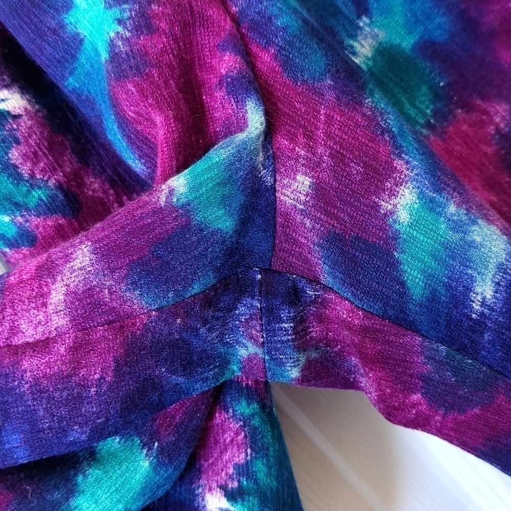 Michael Taylor 80's Vintage Tie Dyed High Waist Pleated Wide Leg Soft Shorts S - Picture 4 of 8